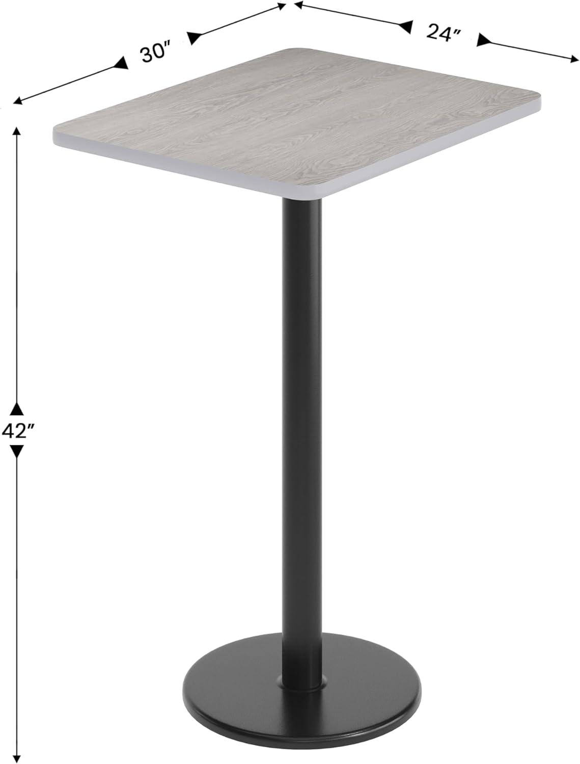 Flash Furniture Carrus Rectangular Laminate Dining Table Top with Round Base