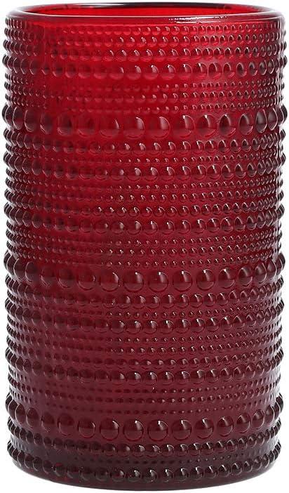 Jupiter Red Beaded Glass 13 Ounce Iced Beverage Set of 6