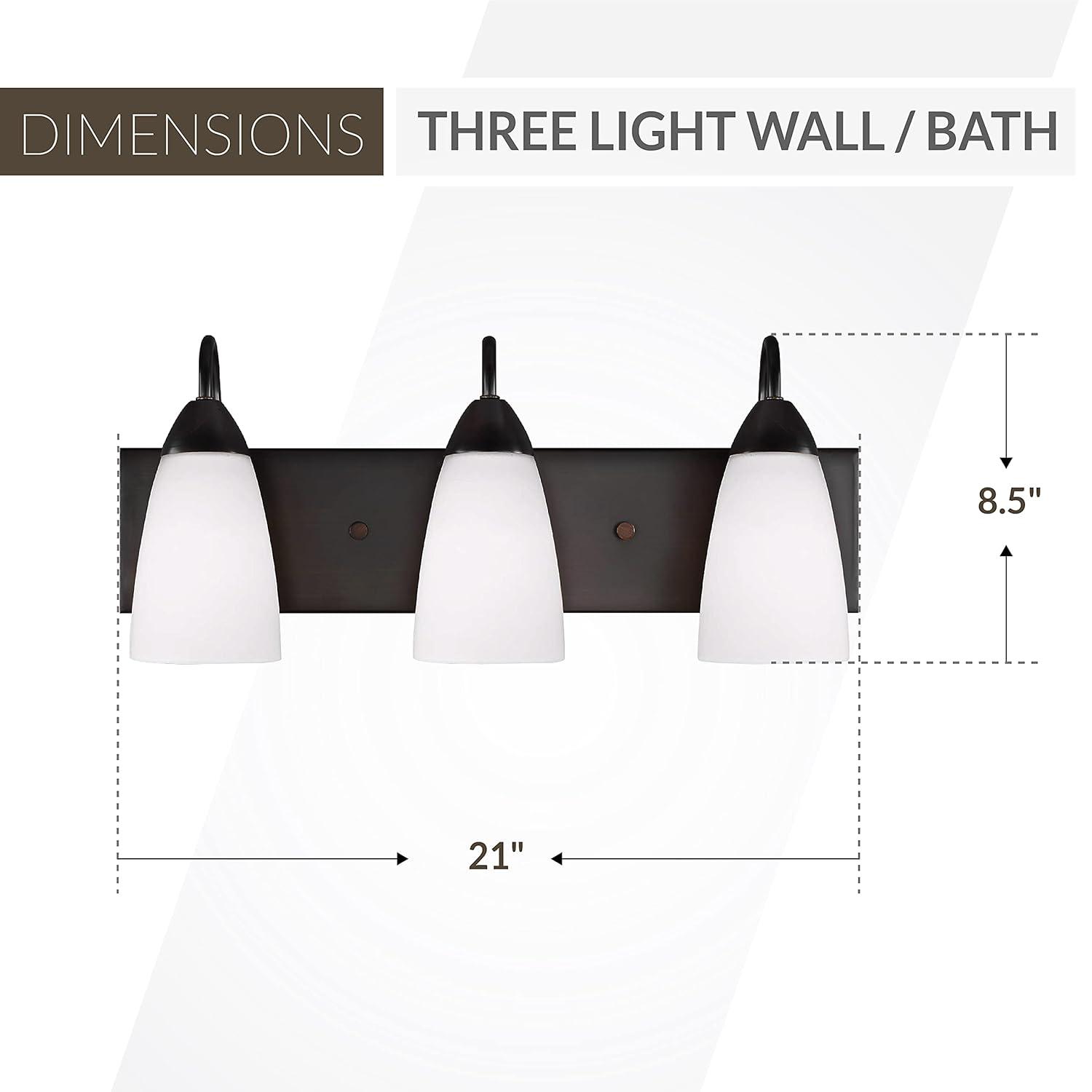 Generation Lighting 4420203-710 Seville Three - Light Wall/Bath Vanity Style Fixture, Bronze