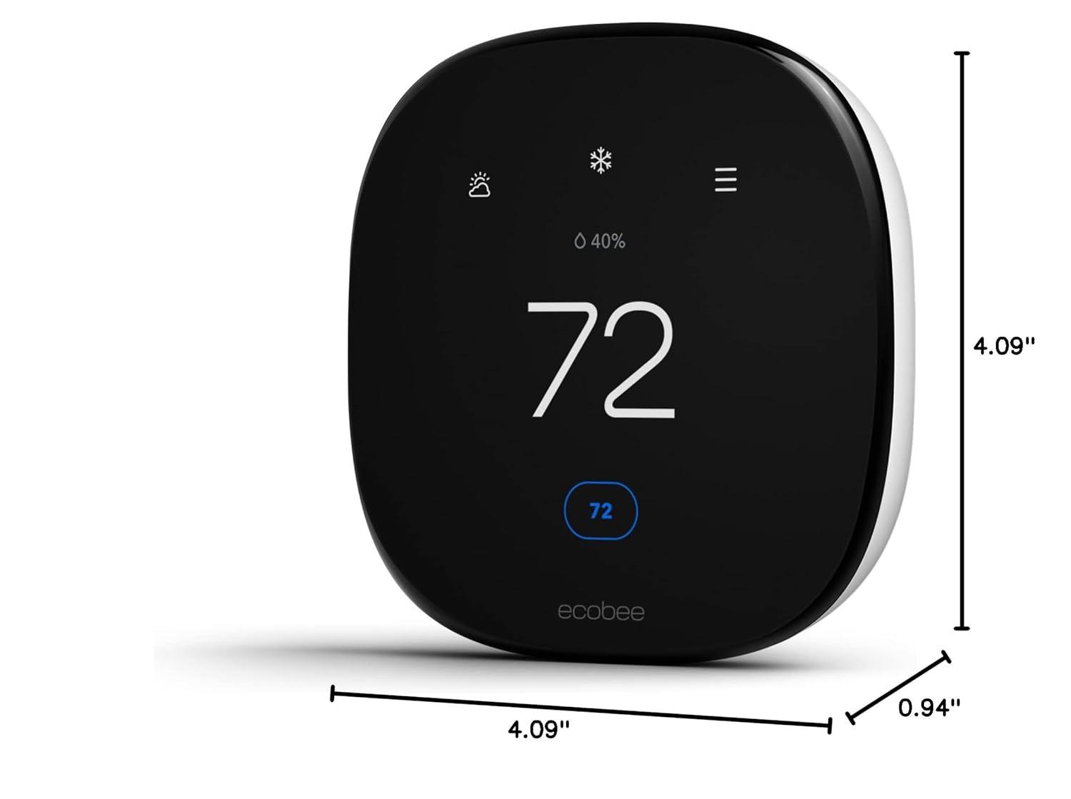 ecobee Smart Thermostat Enhanced: Energy Star Certified, Compatible with Alexa & Google Assistant, 3-Year Warranty