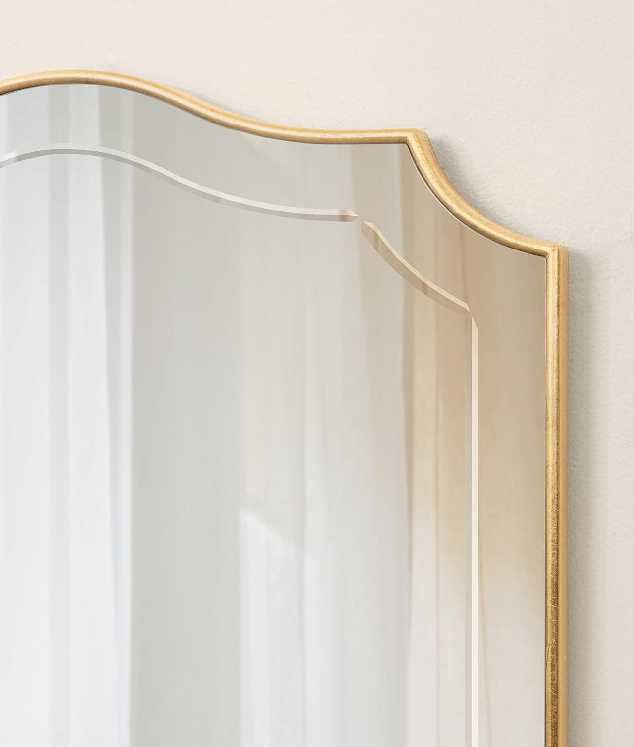 20" x 30" Hollyn Decorative Framed Wall Mirror Gold - Kate & Laurel All Things Decor: Chic Scalloped Edge, Hangs Both Ways
