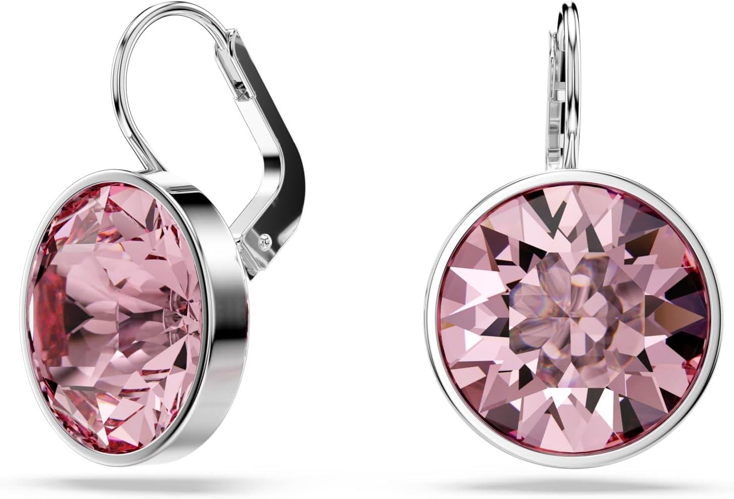 Swarovski Bella Drop Earrings, Round Cut Crystal, Lever Back Closure