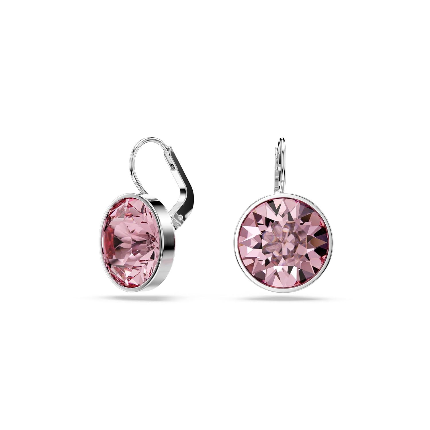 Swarovski Bella Drop Earrings, Round Cut Crystal, Lever Back Closure
