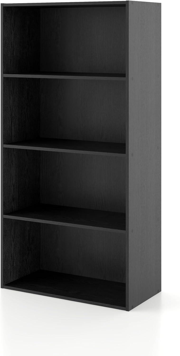 Black 47" Modern Stackable 4-Tier Wood Cube Bookcase