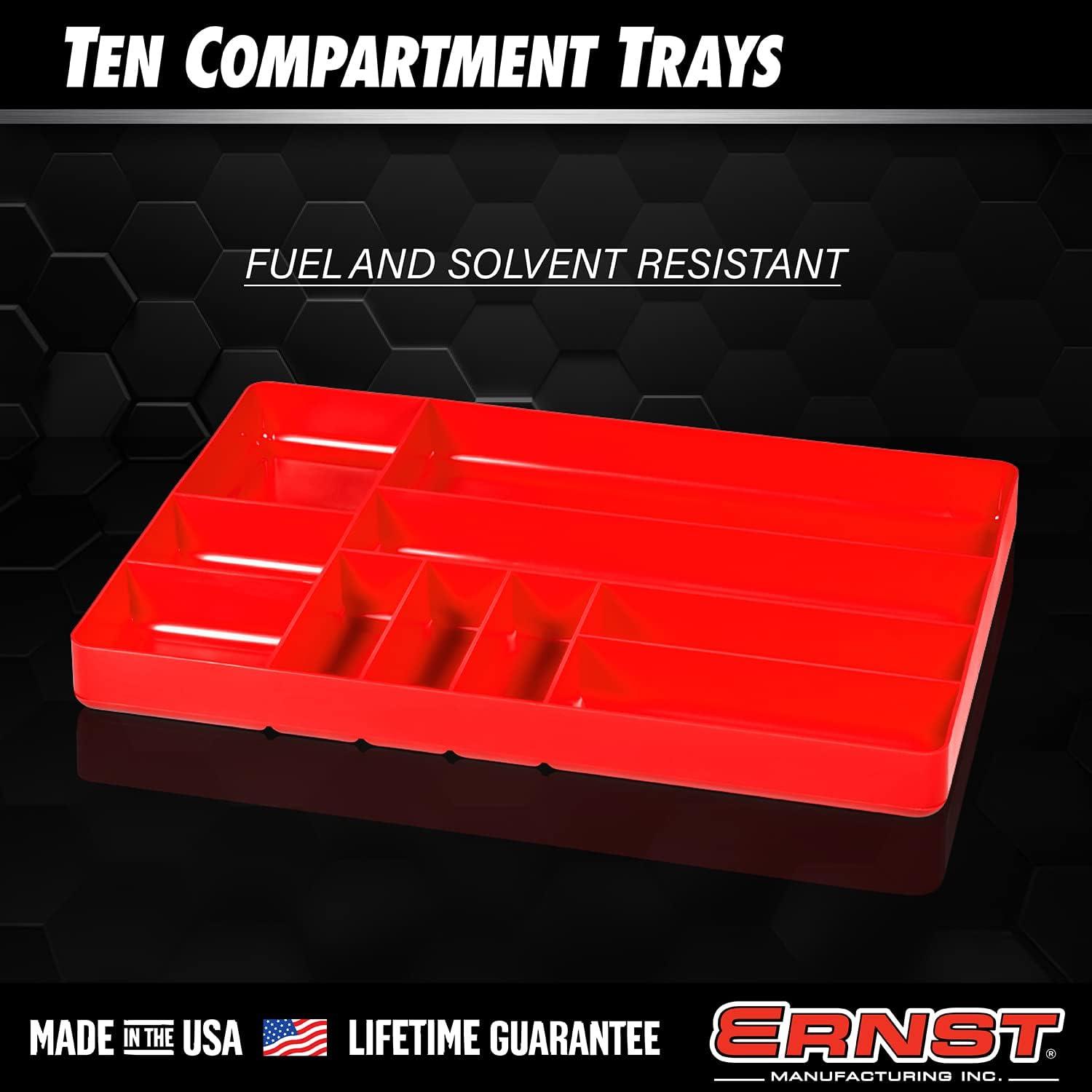 Ernst Mfg. 10 Compartment Organizer Tray Red