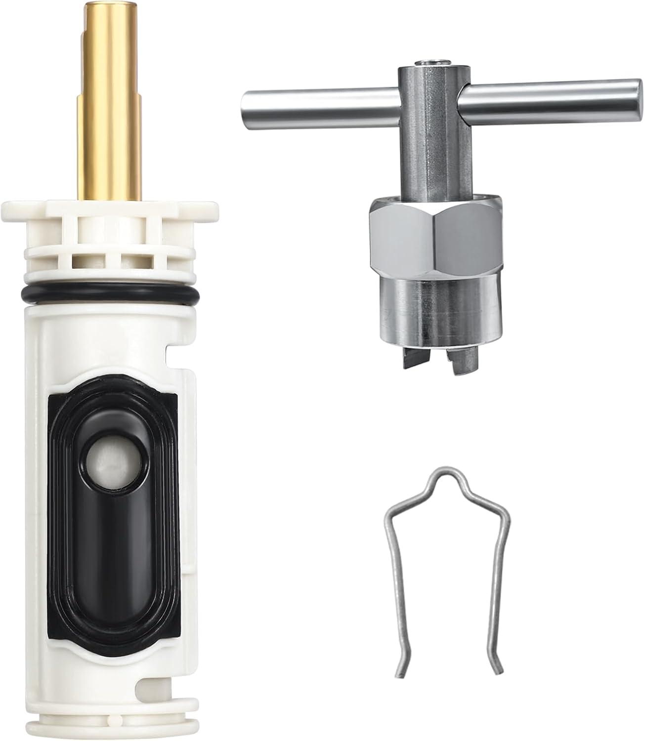 1222 Replacement Cartridge with Moen 104421 Cartridge Puller Removal Tool Retainer Clip Compatible with Moen One-Hanlde Posi Temp 1222B Shower Bathtub Faucet (1222 cartridge +104421 cartridge puller)