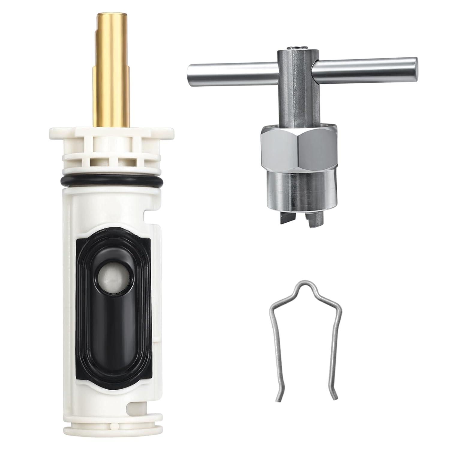 1222 Replacement Cartridge with Moen 104421 Cartridge Puller Removal Tool Retainer Clip Compatible with Moen One-Hanlde Posi Temp 1222B Shower Bathtub Faucet (1222 cartridge +104421 cartridge puller)