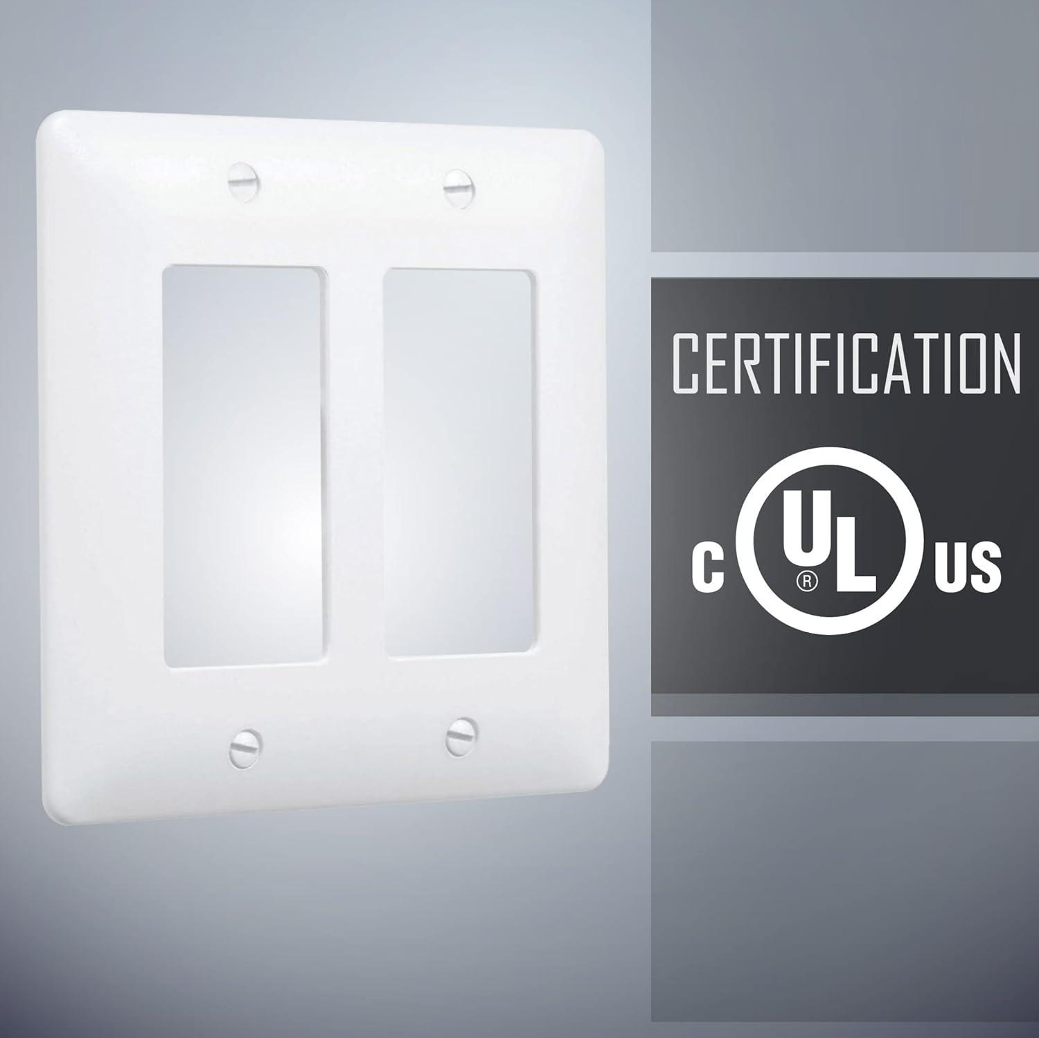 TayMac Masque 5000 Series Textured White 2 gang Plastic Decorator Wall Plate 1 pk