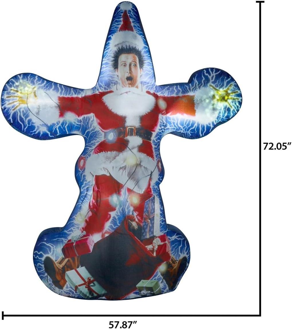 6-Foot Multicolored LED Christmas Inflatable with Clark Design