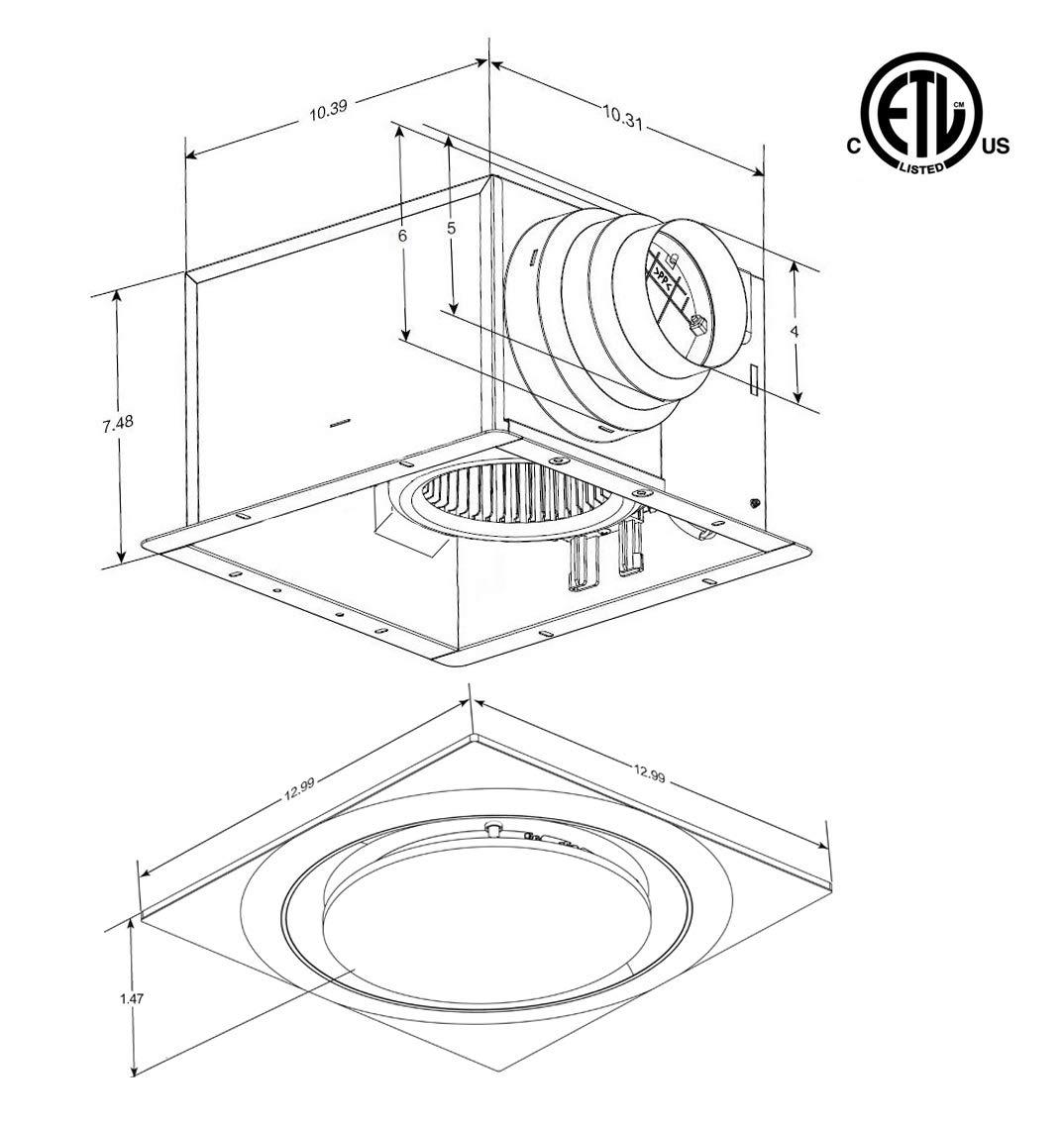 Aero Pure ABF110G16W 110 CFM Quiet Energy Star Bathroom Fan - White