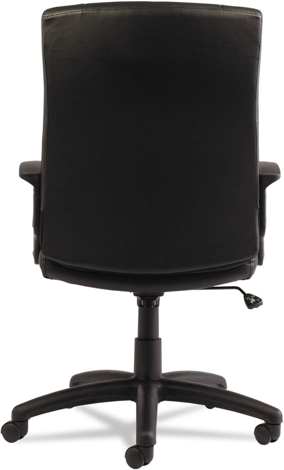 Black High-Back Leather Swivel Office Chair