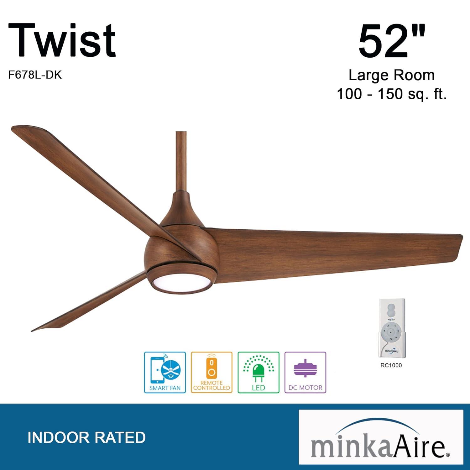 Minka Aire 52'' 3 - Blade LED Smart Standard Ceiling Fan with Remote Control and Light Kit Included