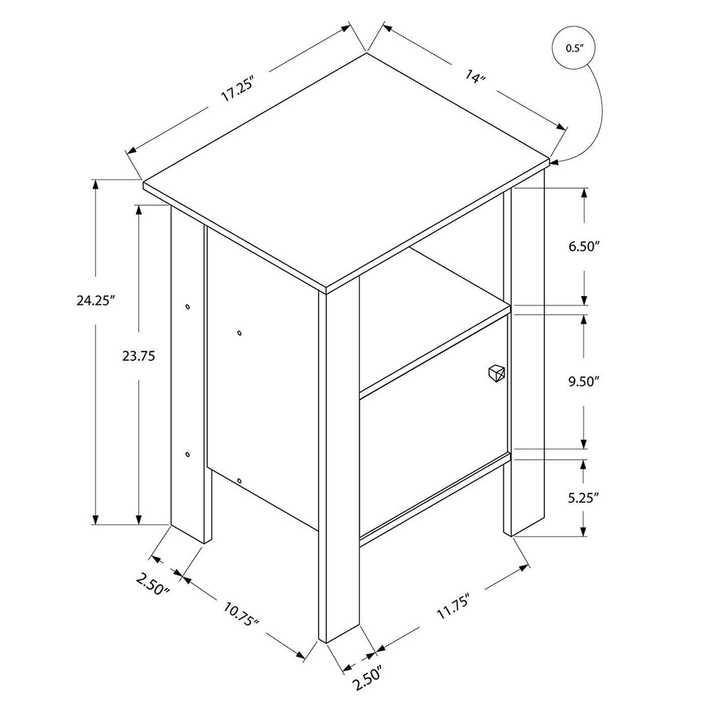 Millwood Pines Accent Table, Side, End, Nightstand, Lamp, Storage, Laminate, Transitional