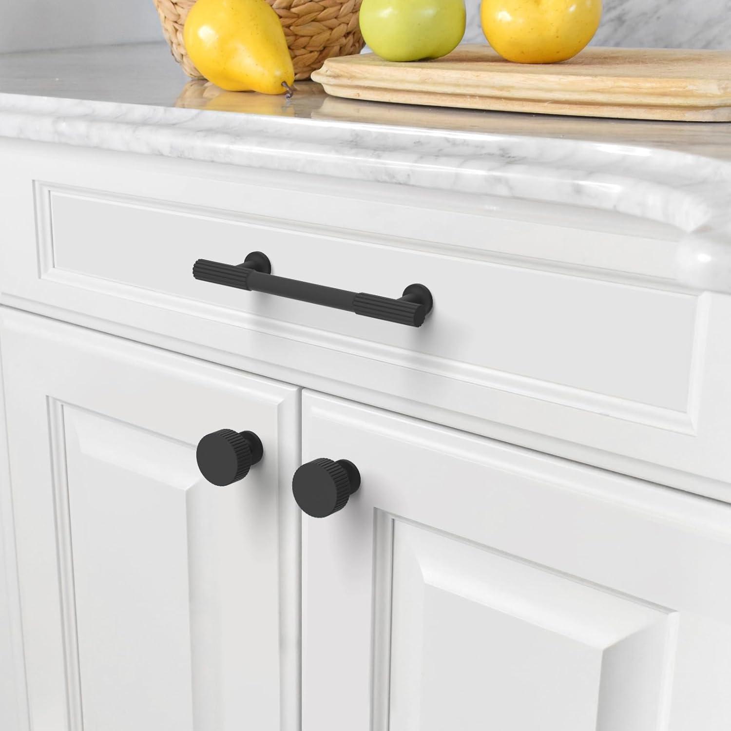 Piper Kitchen Handles, Solid Core Drawer Pulls for Cabinet Doors, 3-3/4" (96mm)