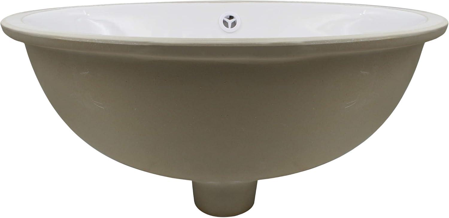 Novatto 19.5'' White Porcelain Oval Bathroom Sink with Overflow