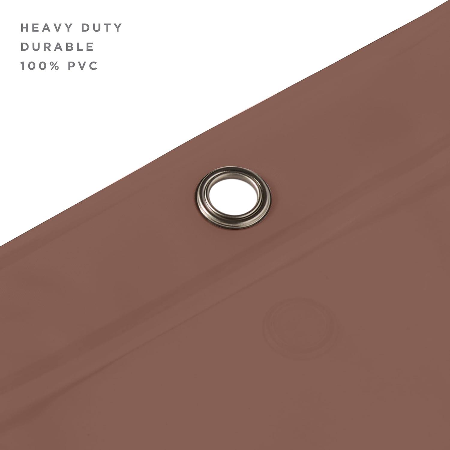 Bath Bliss Heavy Shower Liner with Weighted Hem in Chocolate