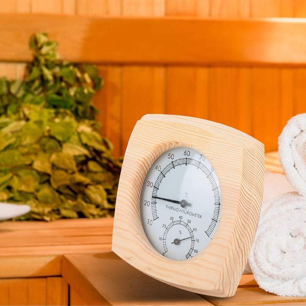 Sauna Room Wooden Thermometer Digital Thermometer Hygrometer Humidity Gauge for Steam Room Indoor Temperature Meter