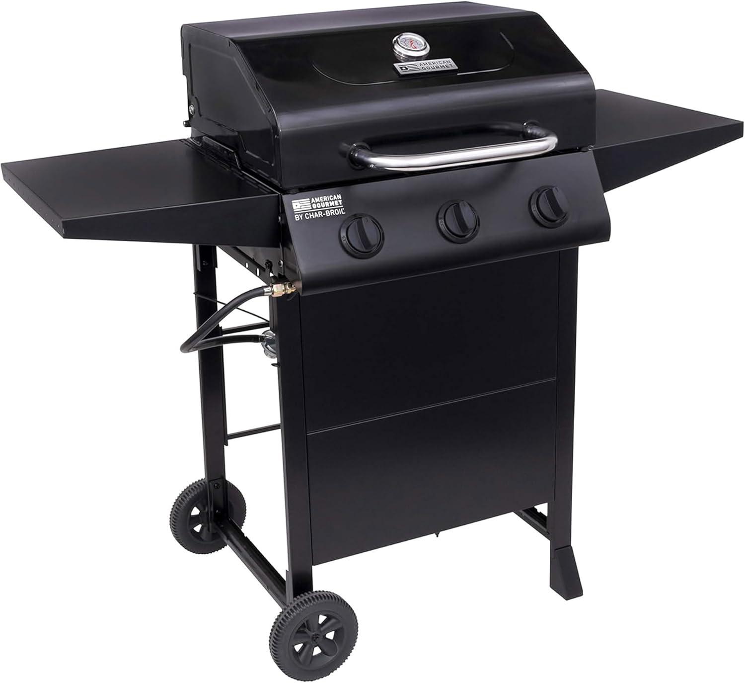 Char-Broil Black 3-Burner Propane Gas Grill with Stainless Steel Burners