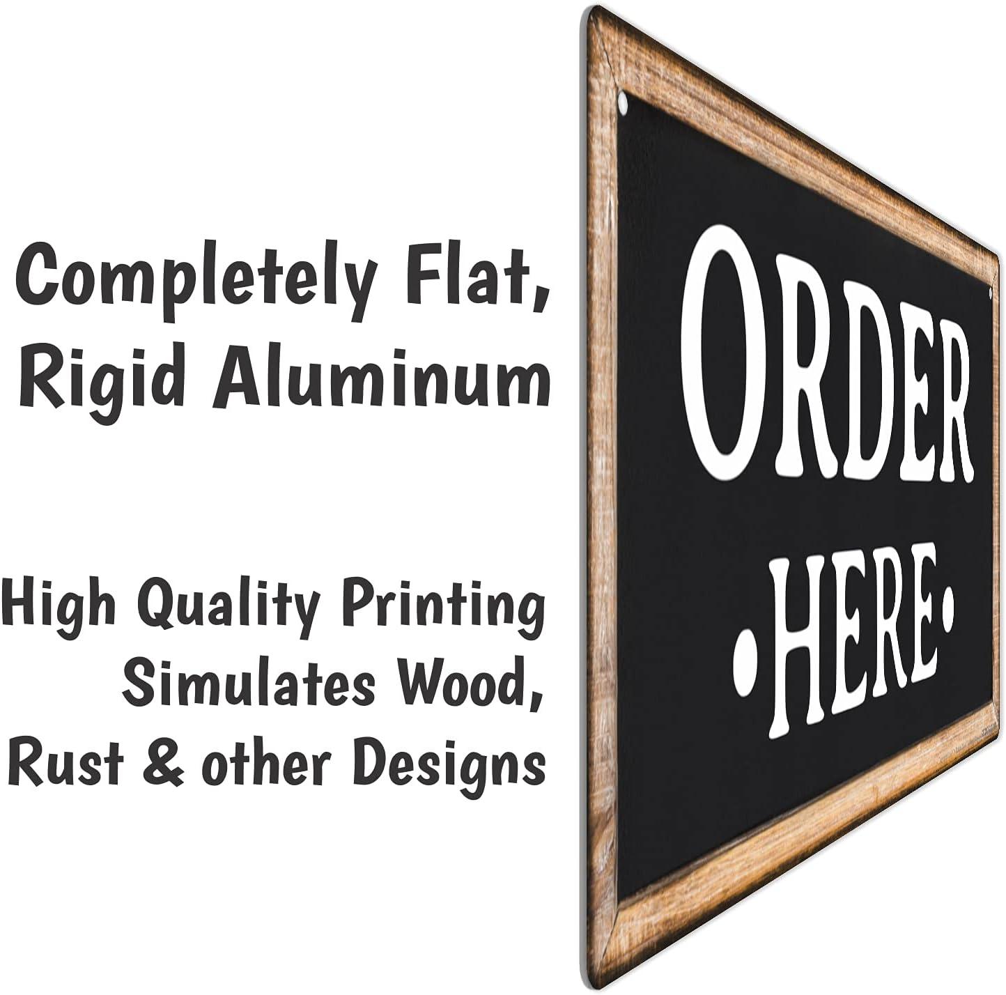 Black and White Aluminum Order and Pick-Up Signs Set