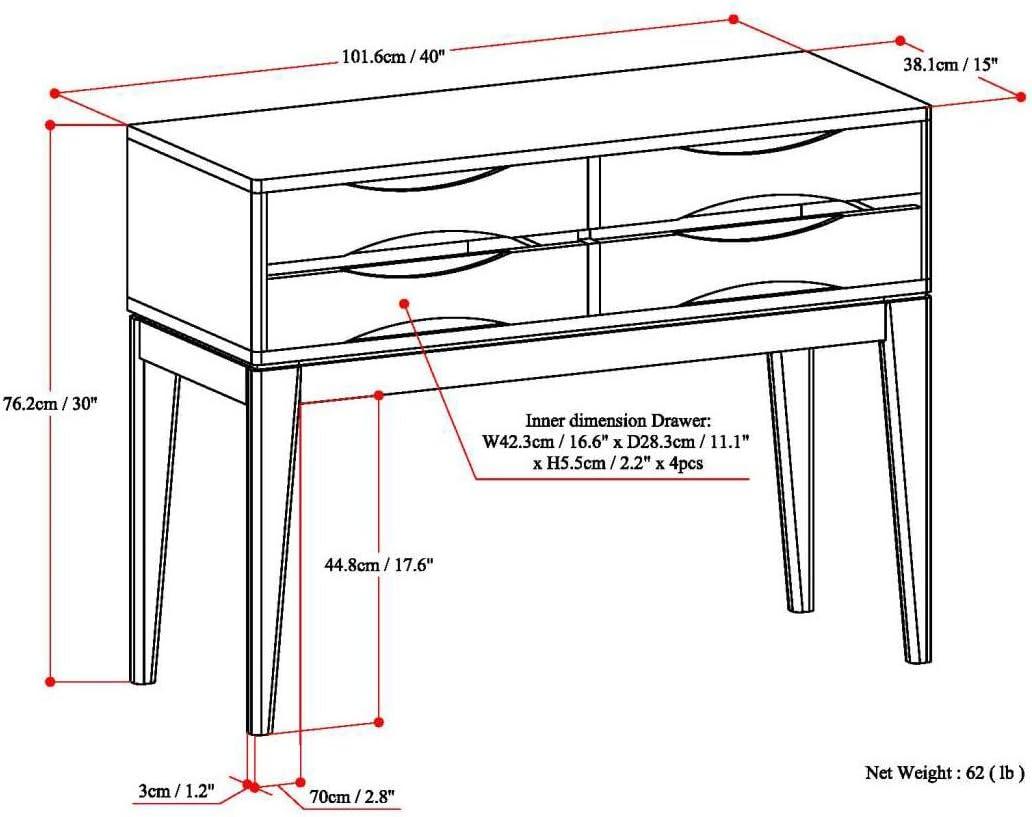 Harper 40'' Solid Wood Console Table