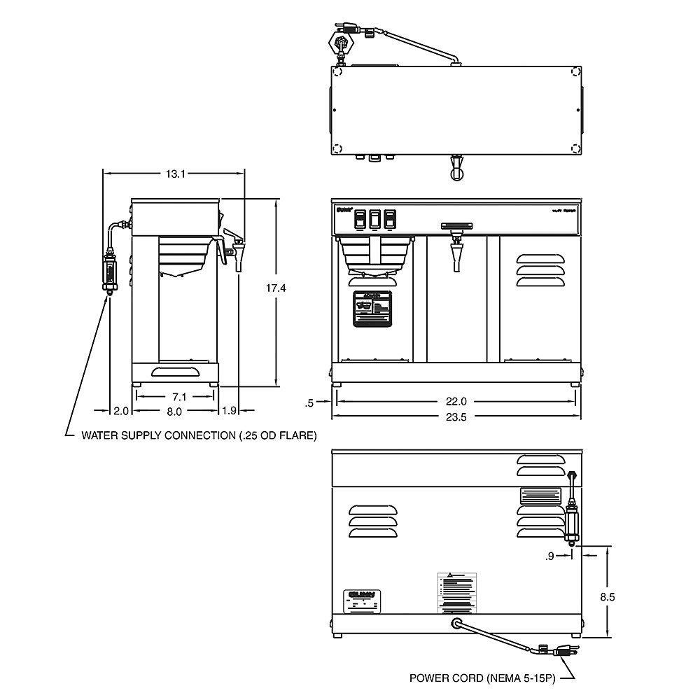 Bunn VLPF Professional Automatic Coffee Brewer with 2 Warmers