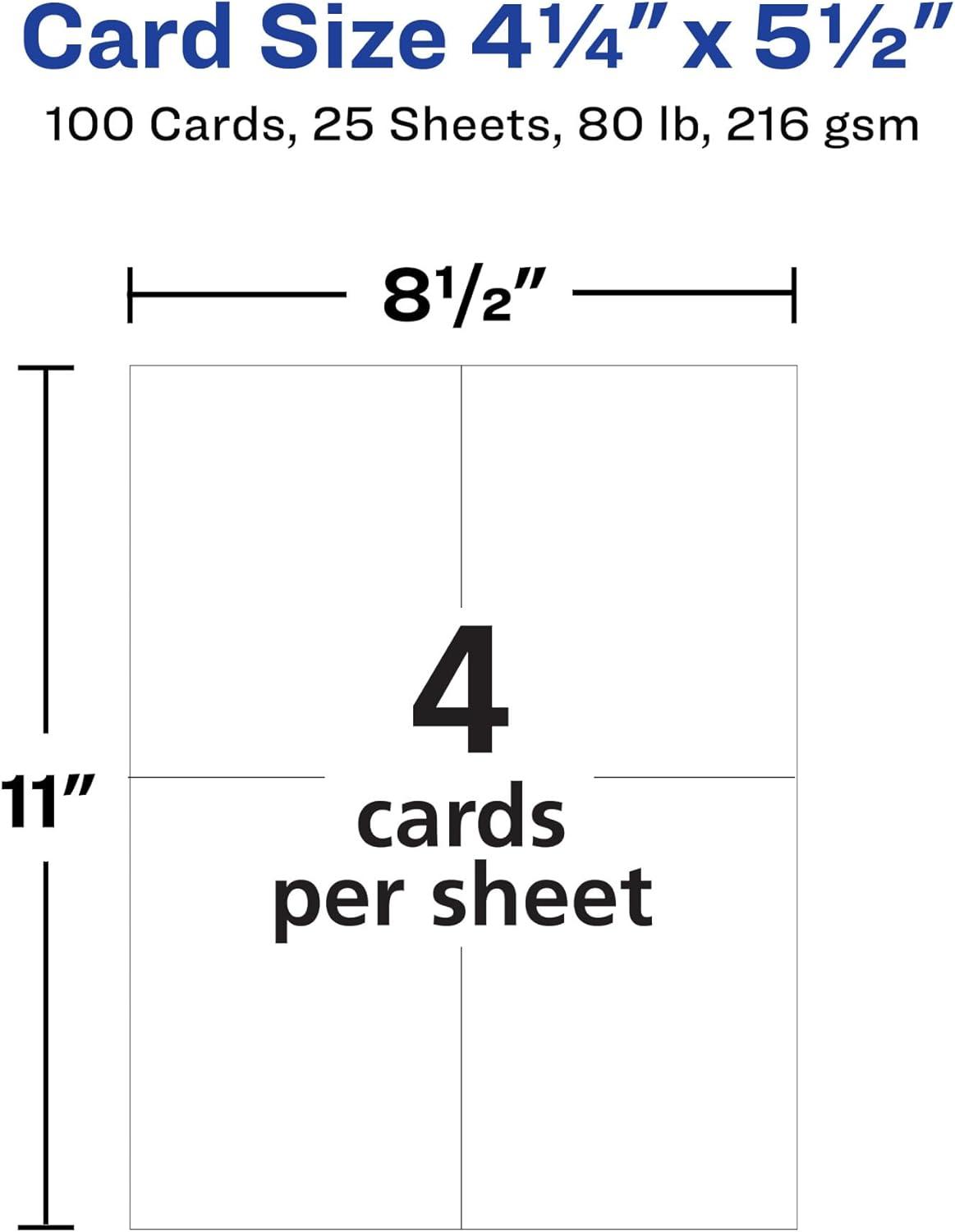 Avery Printable Postcards, 4.25" x 5.5", Ivory (5919)