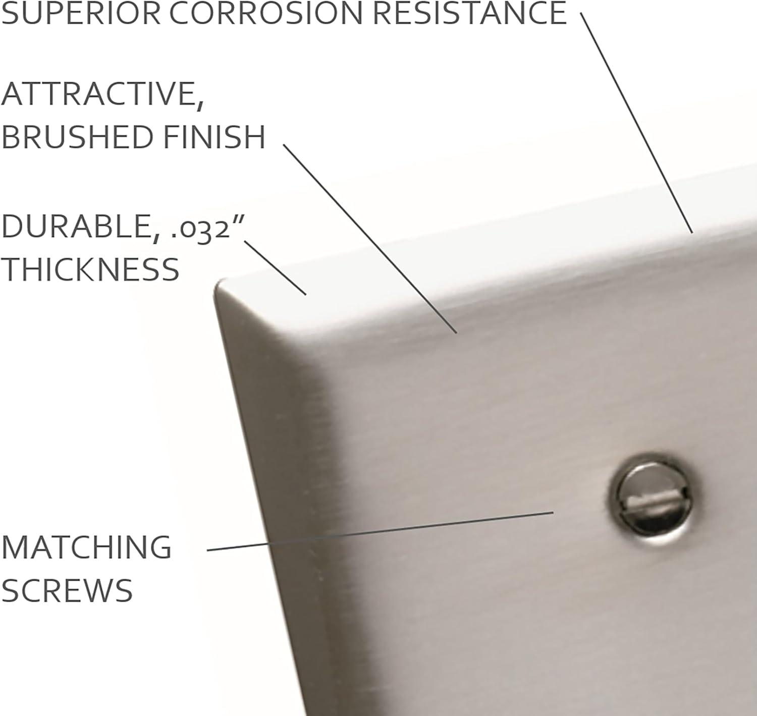 Stainless Steel Single Gang Power Outlet Wall Plate