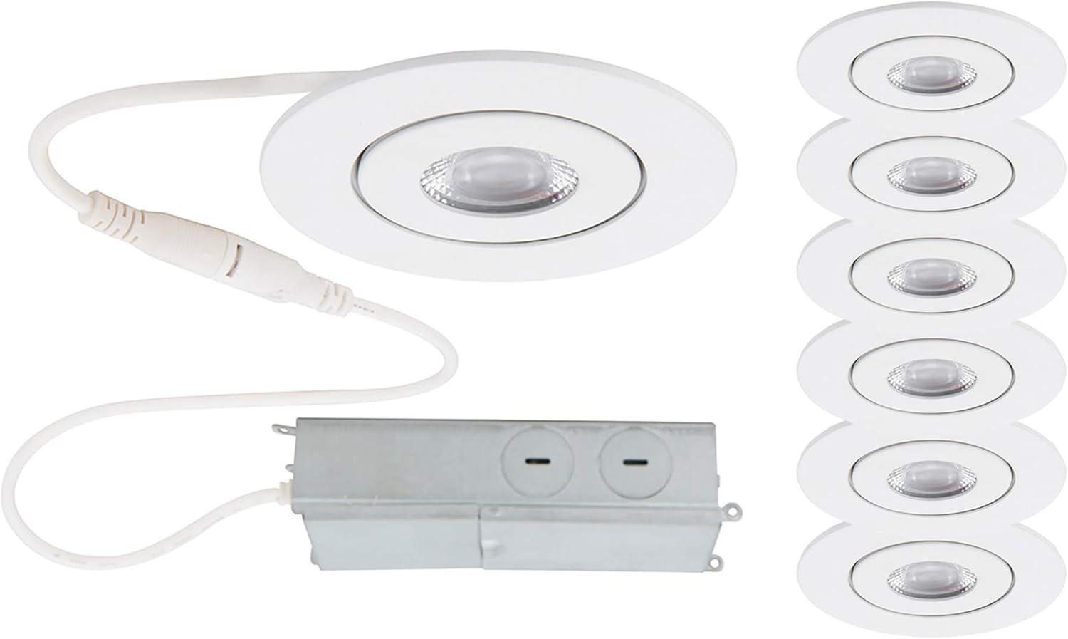 White Aluminum 3.5'' Dimmable LED Recessed Lighting Kit