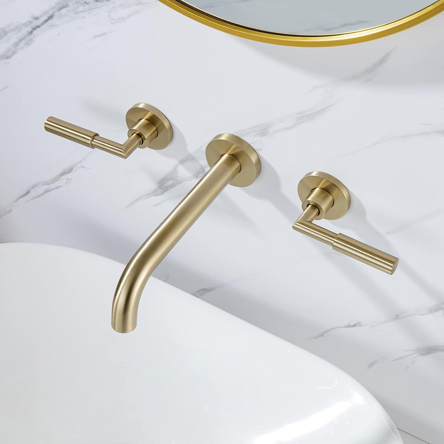 10.08" Widespread Bathroom Faucet 3 Hole, 2-handle Bathroom Sink Faucet with Drain Assembly