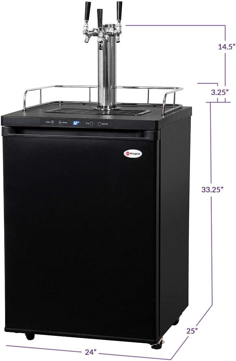 Kegco Kegco 5.6 Cubic Feet Triple Tap Freestanding Kegerator with Adjustable Temperature
