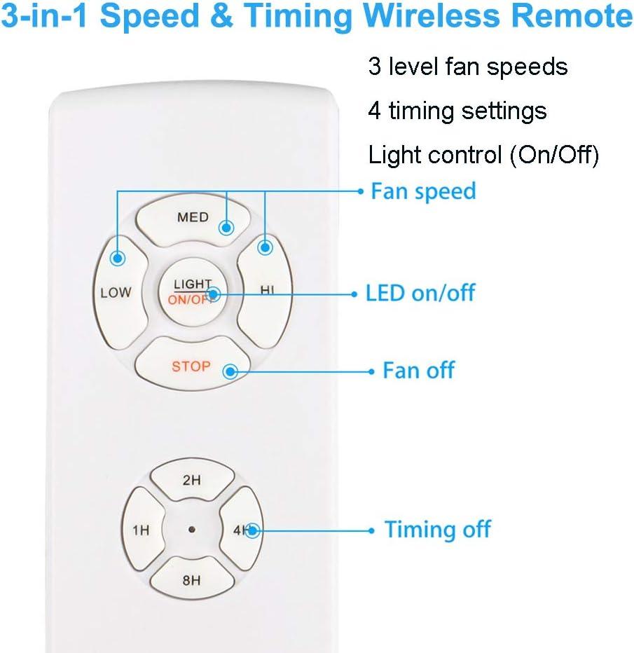 Universal Ceiling Fan Remote Control Kit, 3-in-1 Ceiling Fan Light Timing & Speed Remote, for Hunter/Harbor Breeze/Westinghouse/Honeywell/Other Ceiling Fan lamp