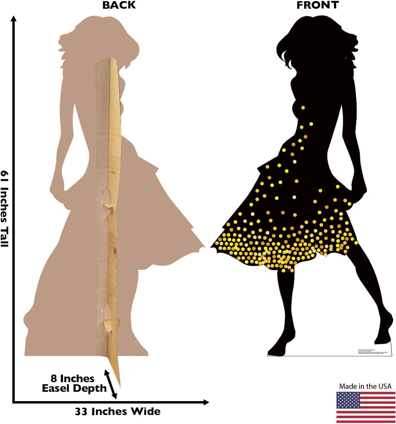 Yellow Sparkles Silhouette Dancer Cardboard Standup