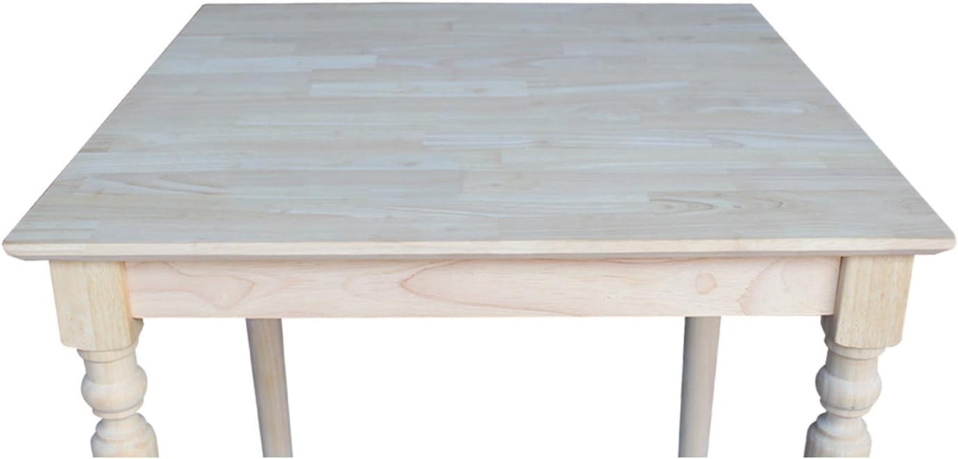 Traditional Unfinished Square Solid Wood Counter-Height Table