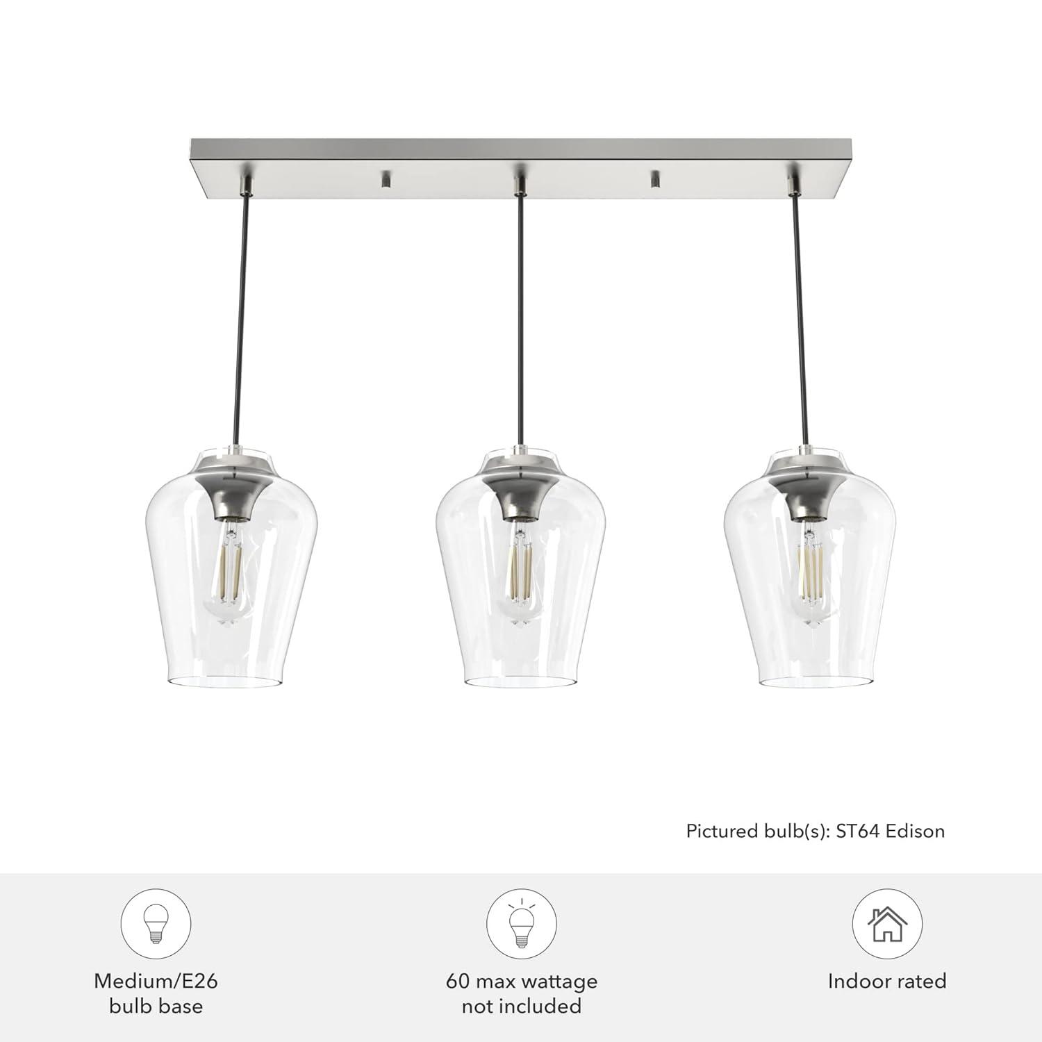 Hunter Fan Company 19725 Vidria Cluster Pendant, Brushed Nickel