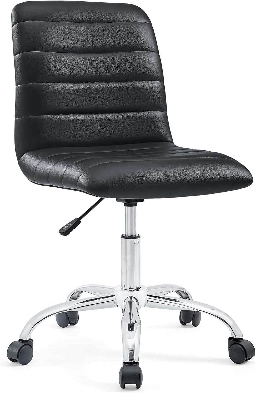 Ripple Armless Mid Back Vinyl Office Chair by Modway