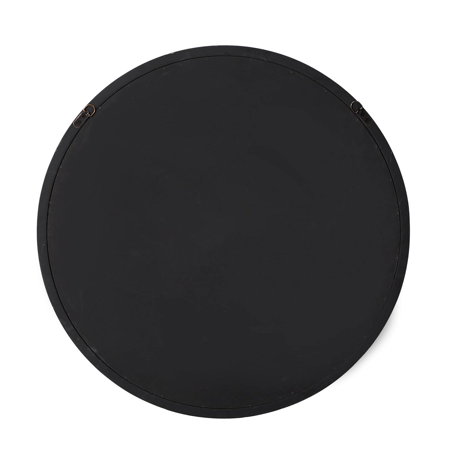 32" Contemporary Wood Wall Mirror Black - Olivia & May: MDF Frame, No Assembly, Wall Mount