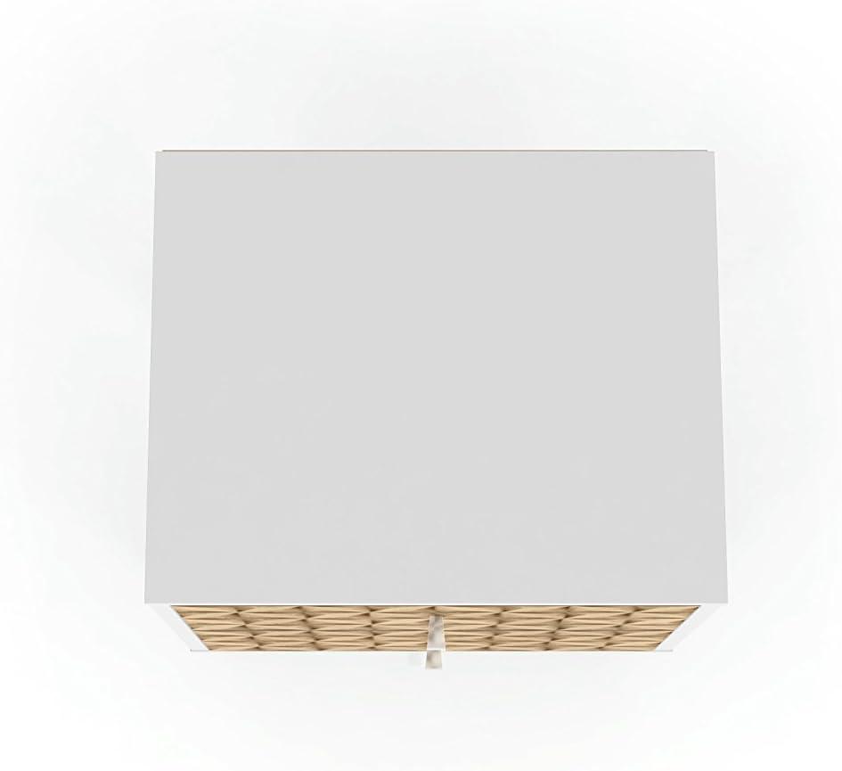 Liberty 2.0 Mid Century Modern Nightstand White/Walnut - Manhattan Comfort: Bedside Table with Storage