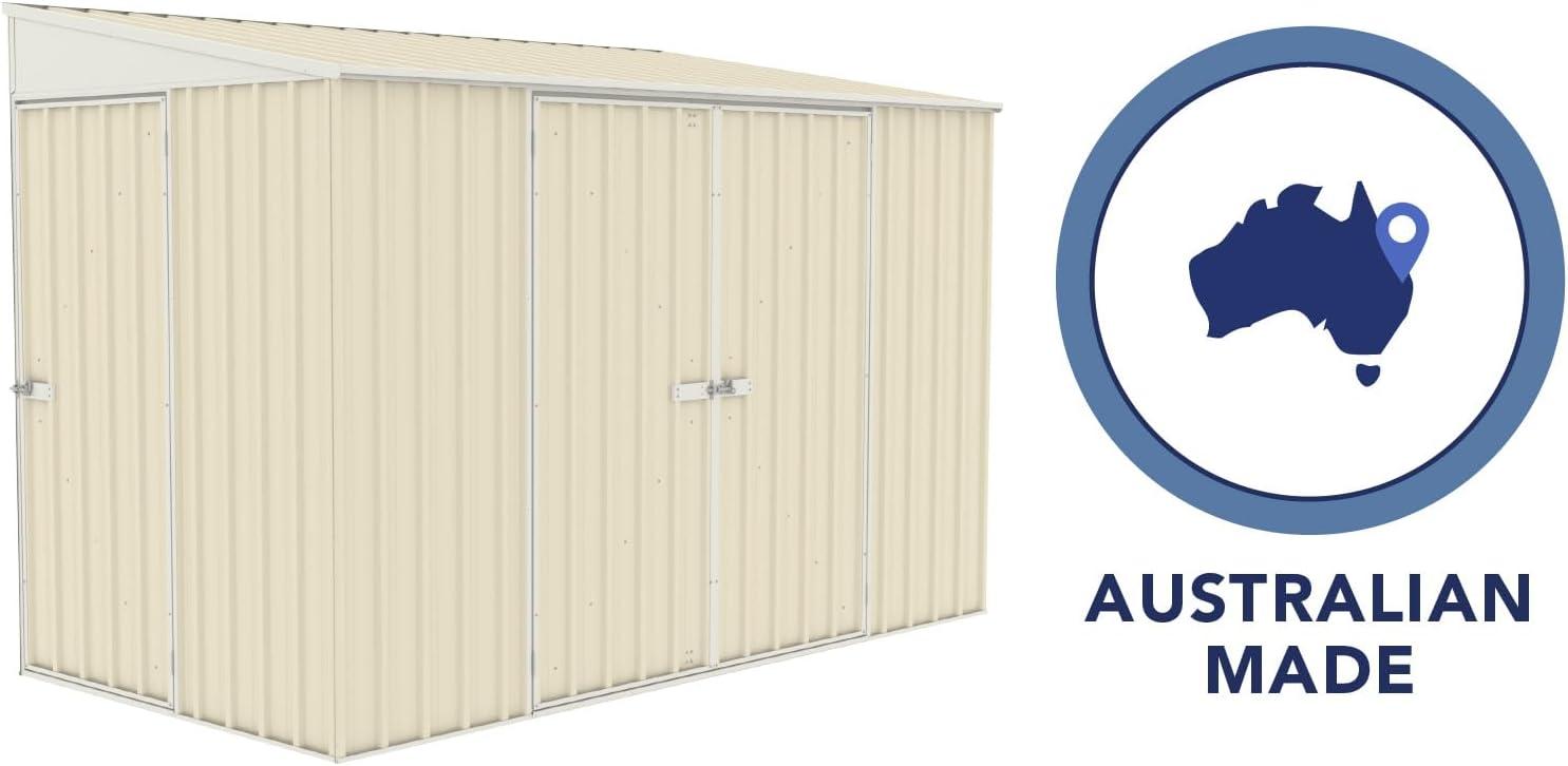 Absco Durango 10 Ft. x 5 Ft. Metal Bike Shed, Steel Utility Tool Shed, Outdoor Storage for Backyard, Lawn, Bikes, 50 Sq. Ft., Classic Cream