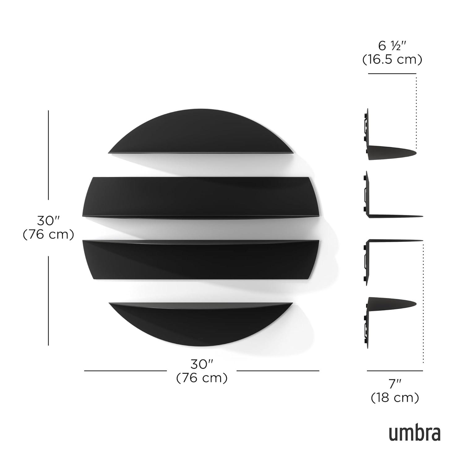 Umbra 4 Piece Circle Metal Floating Shelf