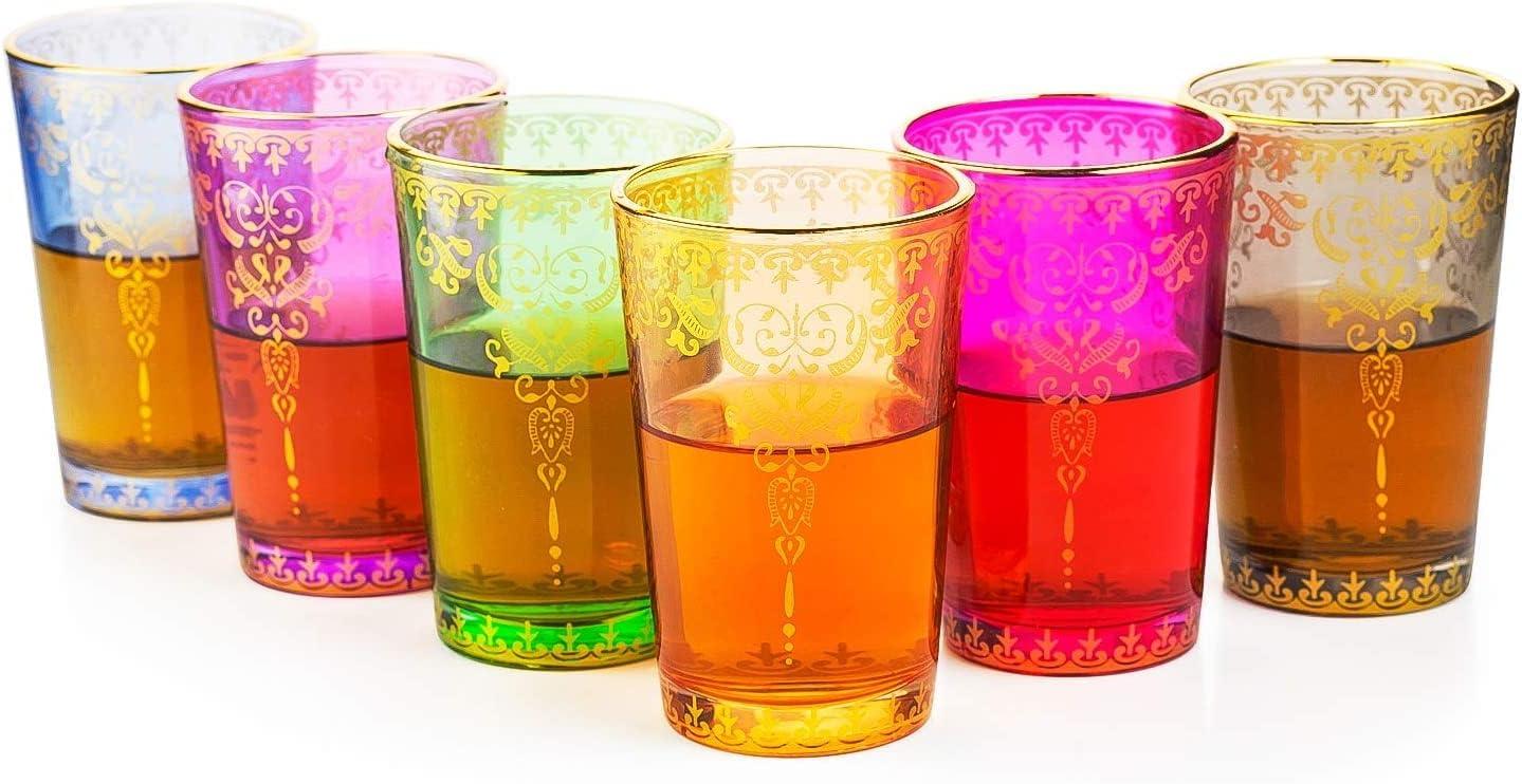 The Wine Savant Moroccan Design Drinking Glasses, Perfect Addition to Home Bar, Unique Style & Decor - 6 pk