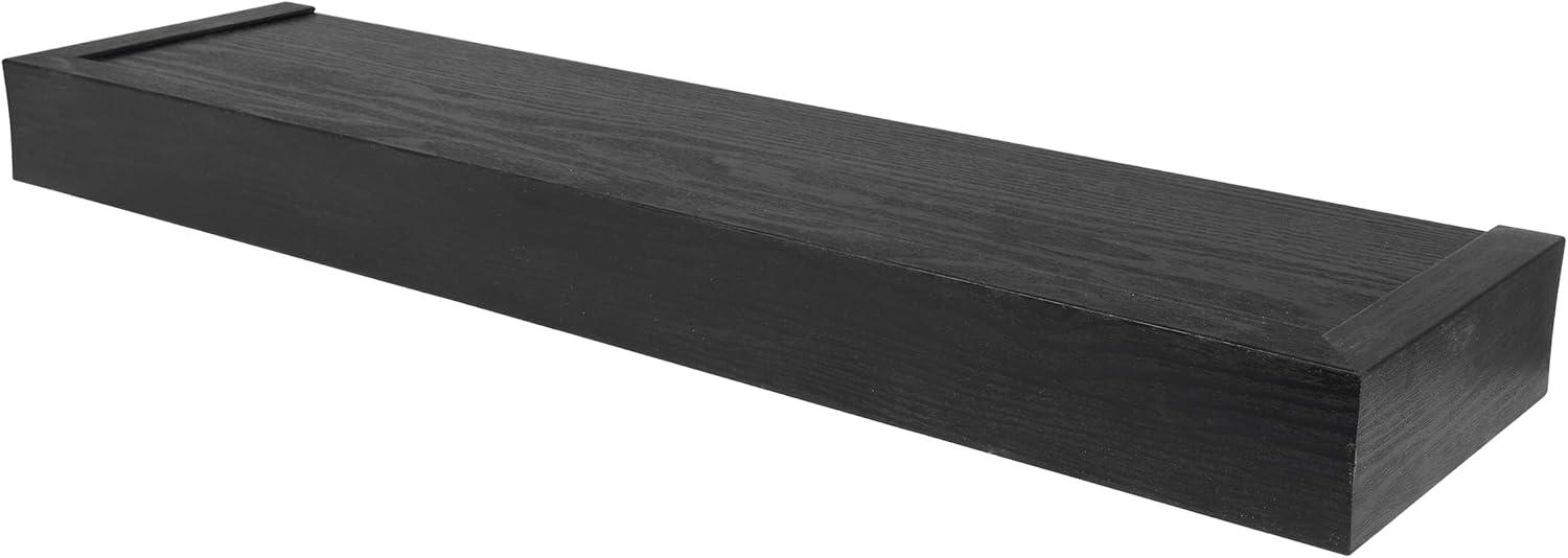 Black 24" Modern Floating Wall Shelf