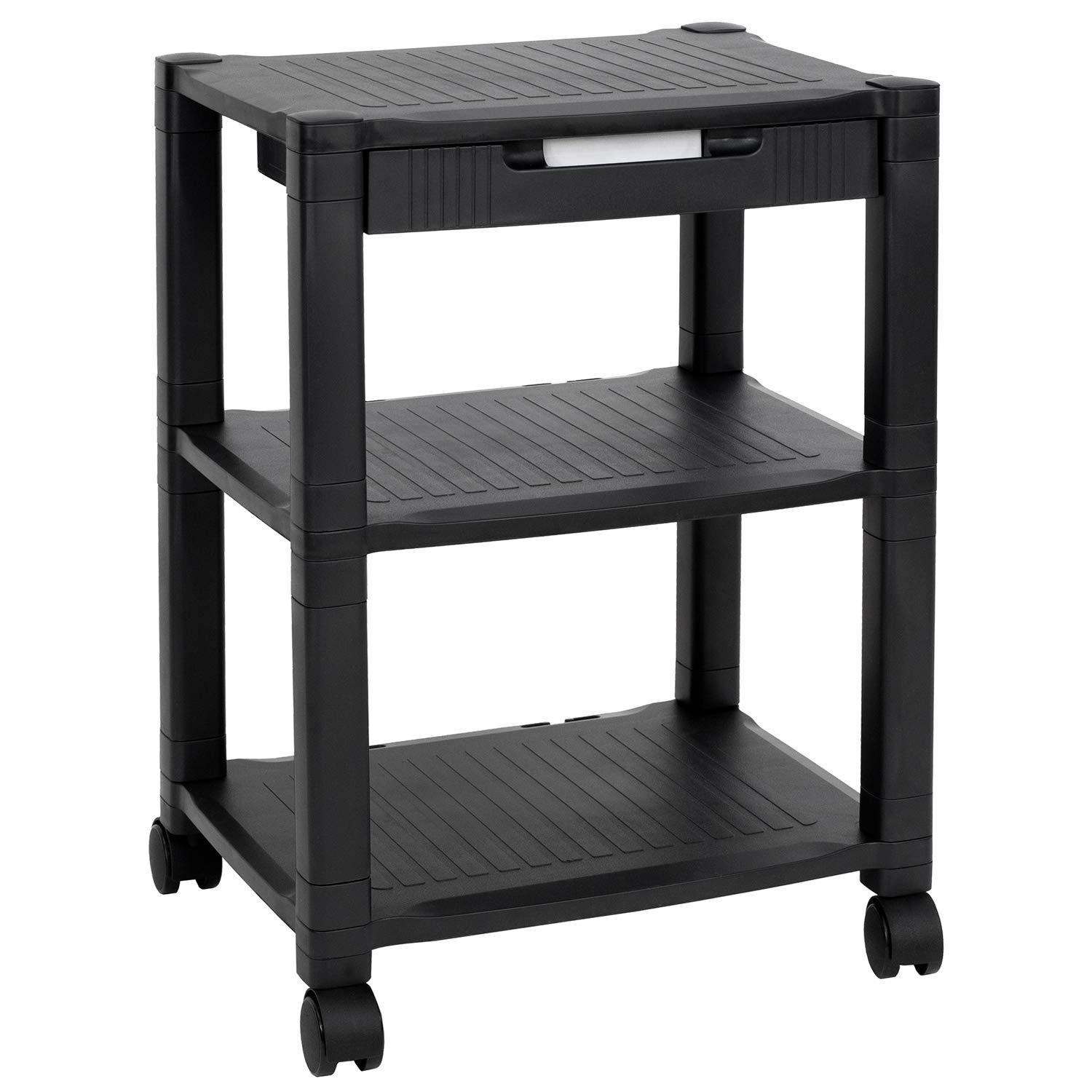 Mount-It! Under Desk Printer Stand with Wheels & Storage Shelf for Office and Home Use, 2 Tiers