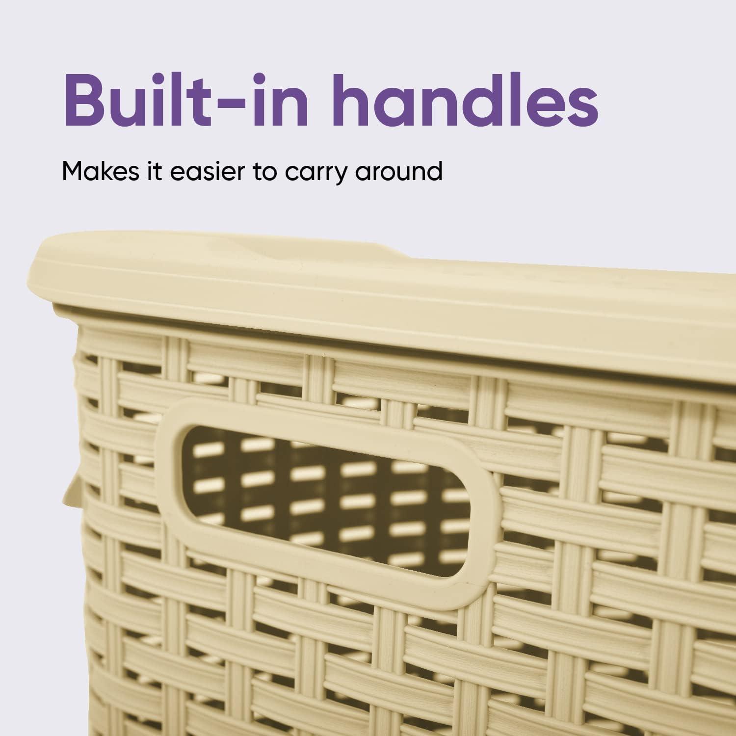 Rebrilliant Plastic Laundry Hamper with Handles
