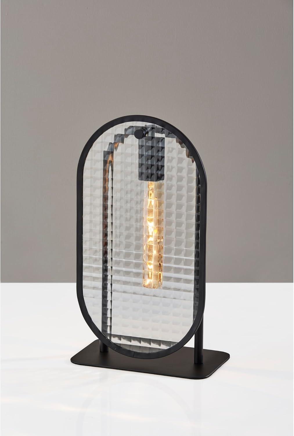 Landon Table Lantern Black - Adesso: Modern Accent Lamp, ETL Listed, Metal Body, Glass Shade, No Assembly Required