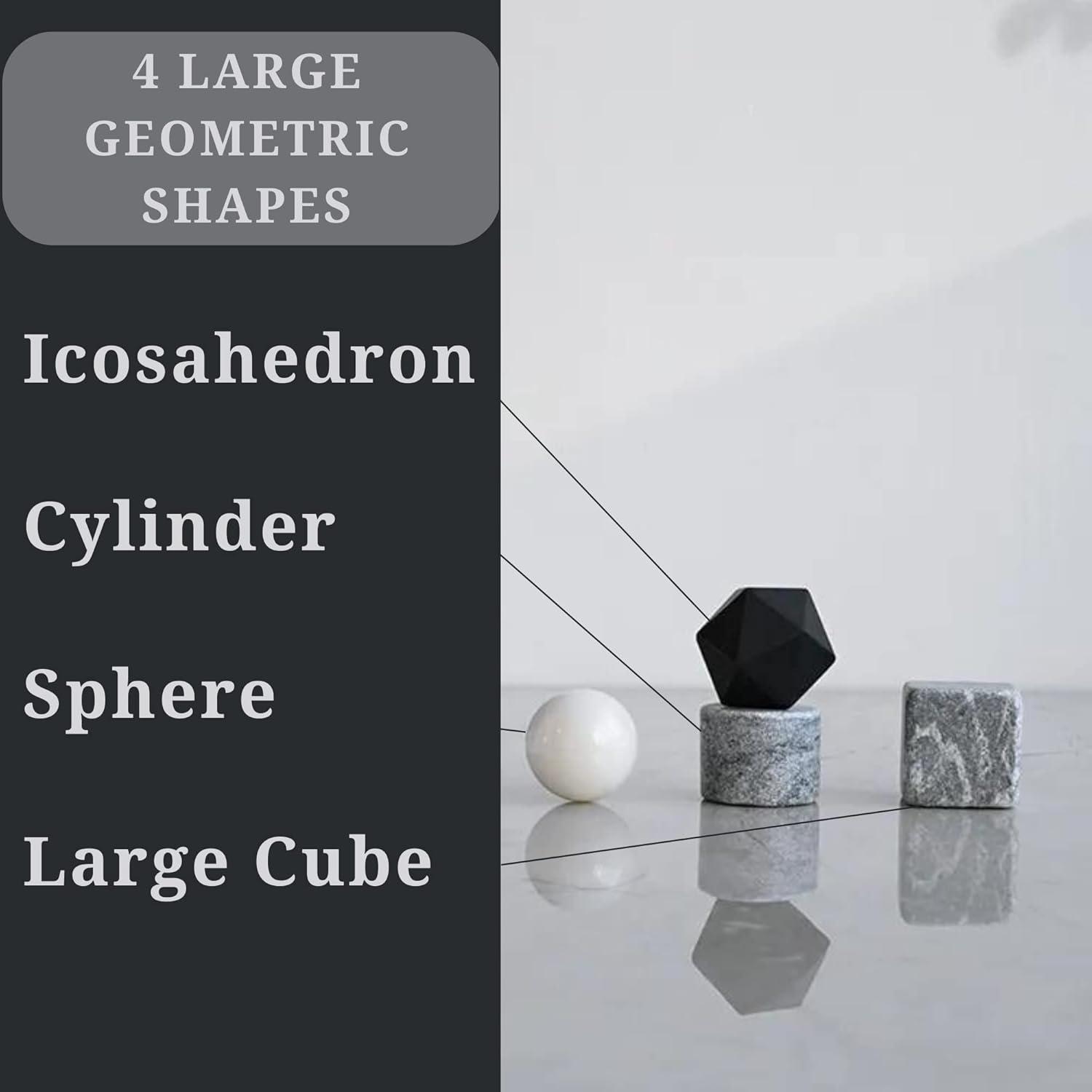 A&A Wonders Premium Whiskey Stones 100% Natural Granite Set of 4 Chilling Rocks Stone Reusable Ice Cubes for Drinks with Velvet Carrying Pouch, Gift for Whiskey Lovers