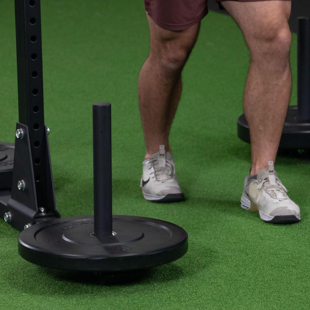 Titan Fitness T-3 Series Corto 72" Strongman Yunk, Capacidad de 750 LB, Soporte Multifuncional para Transporte de Yugo, Perchero para Sentadillas, Trineo para Empujar/tirar, Estación de Arranque de Barra Gruesa, Equipo de Entrenamiento para el Hogar O el Gimnasio Del Garaje