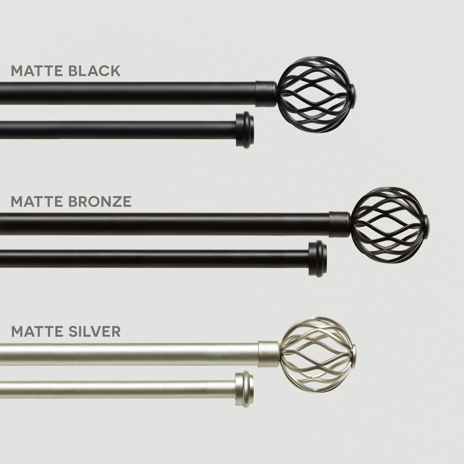 Amalgamated Textiles Ogee Double Window Curtain Rod and Finial Set