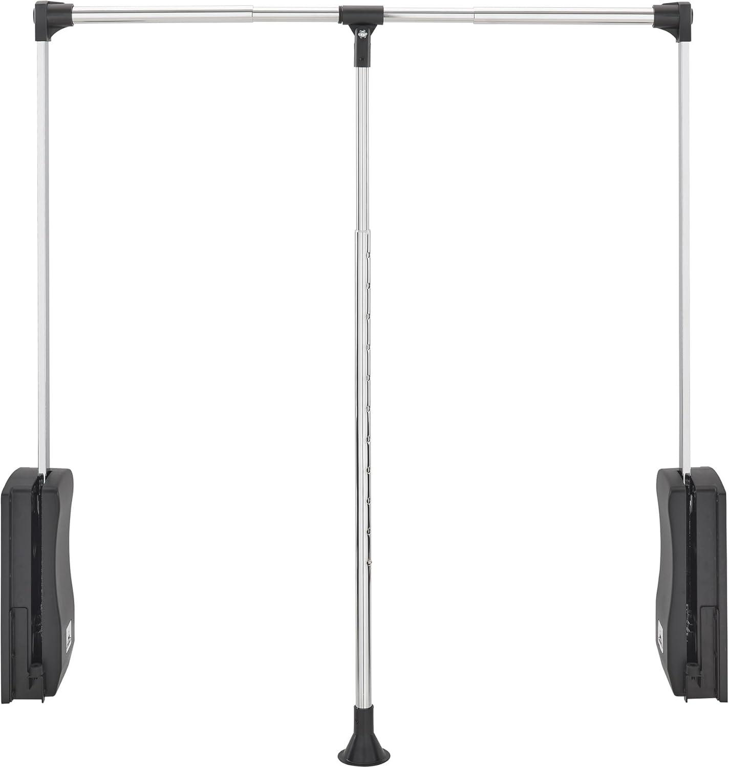 Rev-A-Shelf 26"-35" Pull Down Adjustable Side Mounted Closet Rod for Kitchen/ Bathroom Cabinets with Telescoping Handle & Hardware, Chrome, CPDR-2635