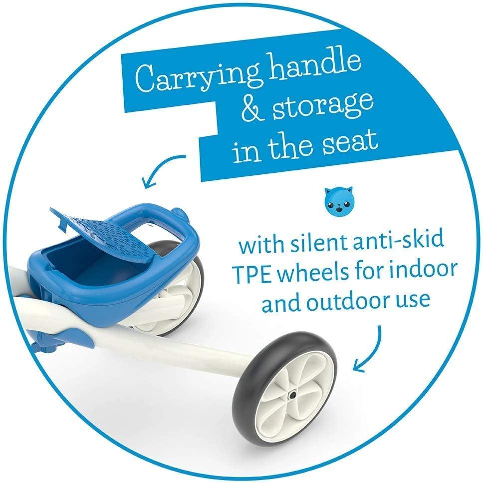 Chillafish Quadie stable 4-wheel grow-with-me ride-on with adjustable seat height, for kids 1-3 year, cookie storage in the seat, silent non-marking wheels, lime