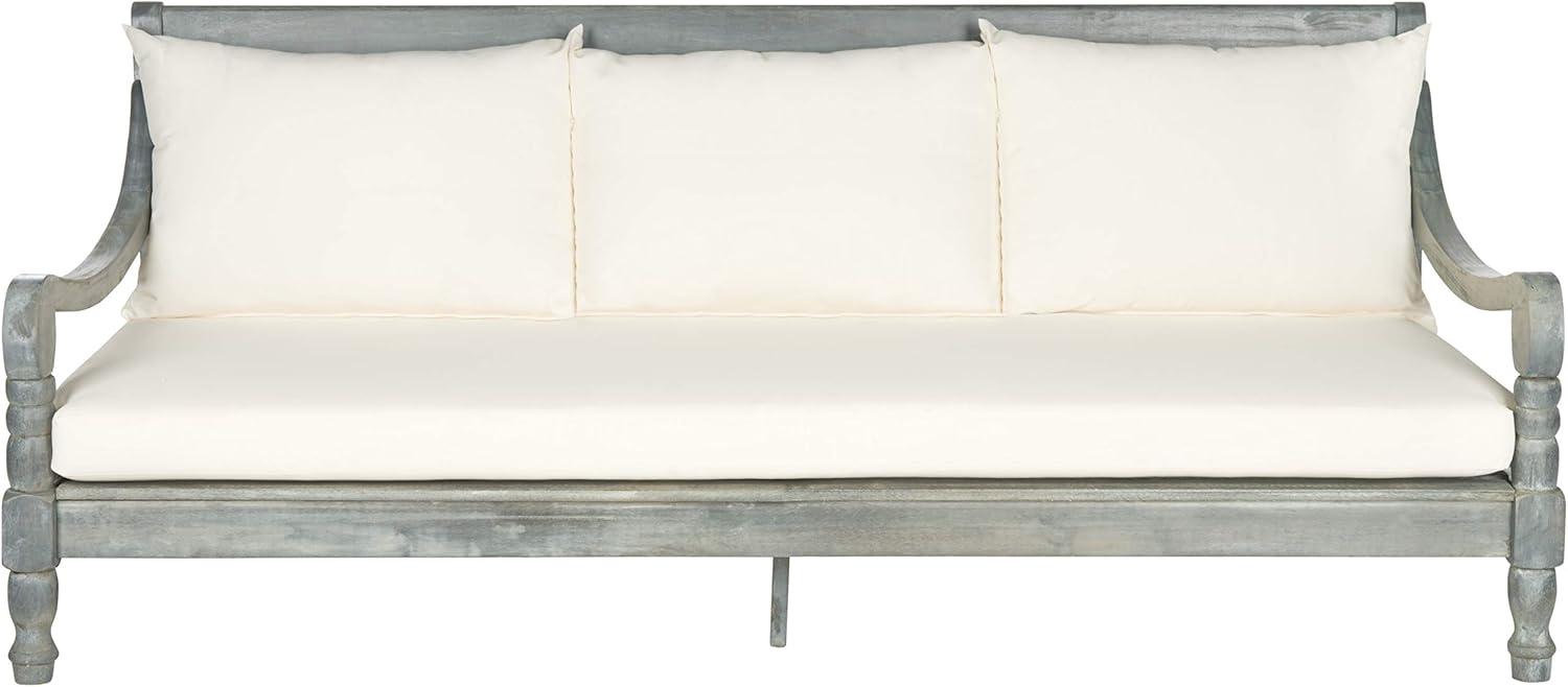 SAFAVIEH  OUTDOOR Pasadena Day Bed Ash Grey / Beige